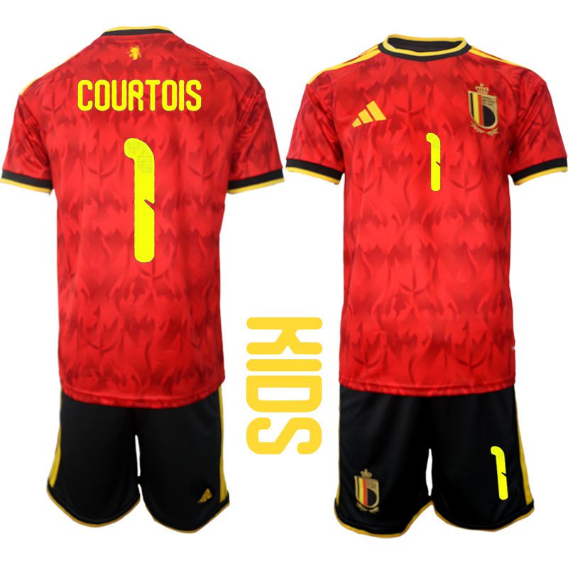 Youth 2026 World Cup National Team Belgium home red #1 Soccer Jersey->youth soccer jersey->Youth Jersey
